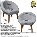 Ver imagem 2 de Poltrona Decorativa para Sala de Estar Tecido Veludo Premium Estrutura Resistente Pés Palito