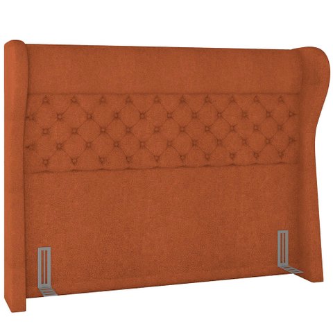 Cabeceira Cama Box Queen 160 Cm Madrid Bouclê Terracota - Lyam Decor