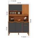 Ver imagem 3 de Armário de Cozinha Sintra 5 Portas 1 Gaveta MDF 121cm Indékes