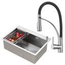 Ver imagem 1 de Kit Cuba Gourmet Quebec 62cm Aço Inox 304 e Torneira Gourmet Florença Monocomando Goldenx