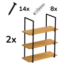 Ver imagem 4 de Kit 2 Prateleira Tripla Estante 30x60cm Tipo Industrial