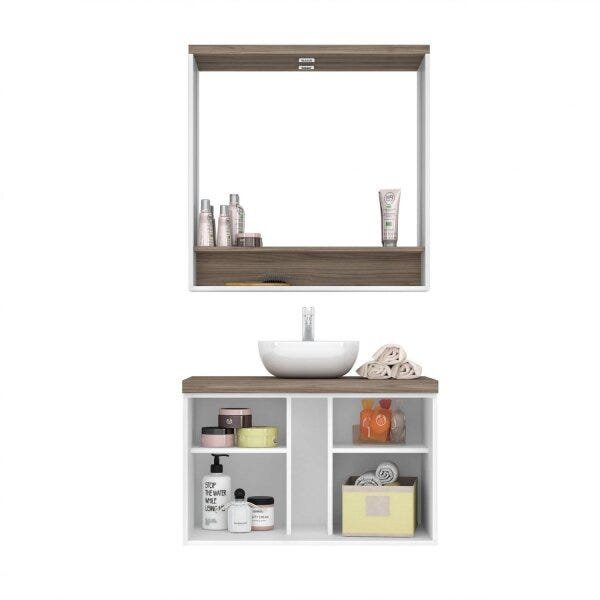 Gabinete para Banheiro com Espelheira Verona Espresso Móveis - 3