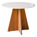 Ver imagem 2 de Mesa de Jantar Redonda com Vidro 4 Lugares Multimóveis CR50245 Cinamomo-Off White