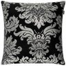 Capa de Almofada em Jacquard Luxo Preto e Prata Medalhão 45x45cm - 1