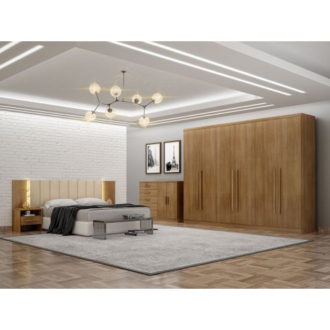 Guarda Roupa Casal Royal 6 Gavetas Nh Rei de Casa Cumaru