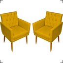 Ver imagem 1 de Kit 2 Poltronas Decorativa para Sala Recepção Nina Capitonê Suede Cores Pé Palito