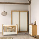 Ver imagem 4 de Dormitório Tutto New 2 Portas, Cômoda 4 Gavetas e Berço Off White/Freijó - Matic Móveis