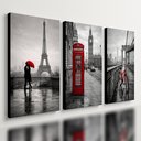 Ver imagem 1 de Kit 3 Quadro Decorativo Paris Londres Nova York Cidade Casal 28x20cm