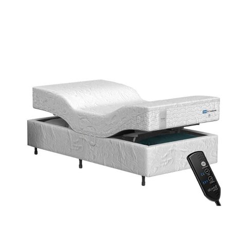 Cama Box Articulável S/massagem Solteiro Di Cavalcante Látex + Box Articulável Elétrica C/