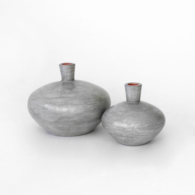 Vaso de Cerâmica Concreto Bojudo - G - 2