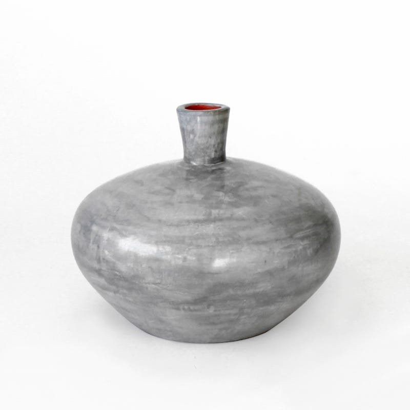 Vaso de Cerâmica Concreto Bojudo - G - 1