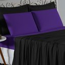 Ver imagem 3 de Jogo de Cama Casal Viúva Nobre 4 Peças Malha 100% Algodão - Preto / Roxo