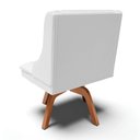 Ver imagem 7 de Kit 2 Cadeiras Estofadas para Sala de Jantar Base Giratória de Madeira Lia Sintético Branco - Ibiza