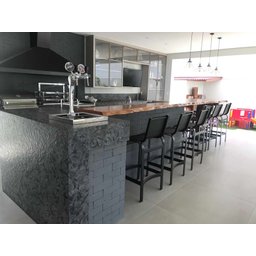 Banqueta Alta Balcao Bancada Mesa Bistro Trama Móveis de Aluminio - 2