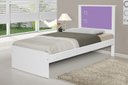 Ver imagem 3 de Cama Solteiro Hop Alicante Branca e Lilas com Cabeceira