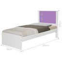 Ver imagem 2 de Cama Solteiro Hop Alicante Branca e Lilas com Cabeceira