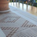 Ver imagem 3 de Caminho de Mesa Artesanal Algodão Cru Rústico Marrom 33x105