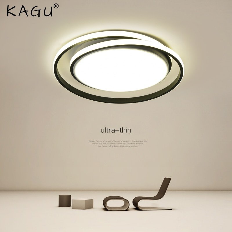 Plafon Kagu lustre moderno redondo de led, para sala de estar, quarto, cozinha, estudo, sala, teto p - 3