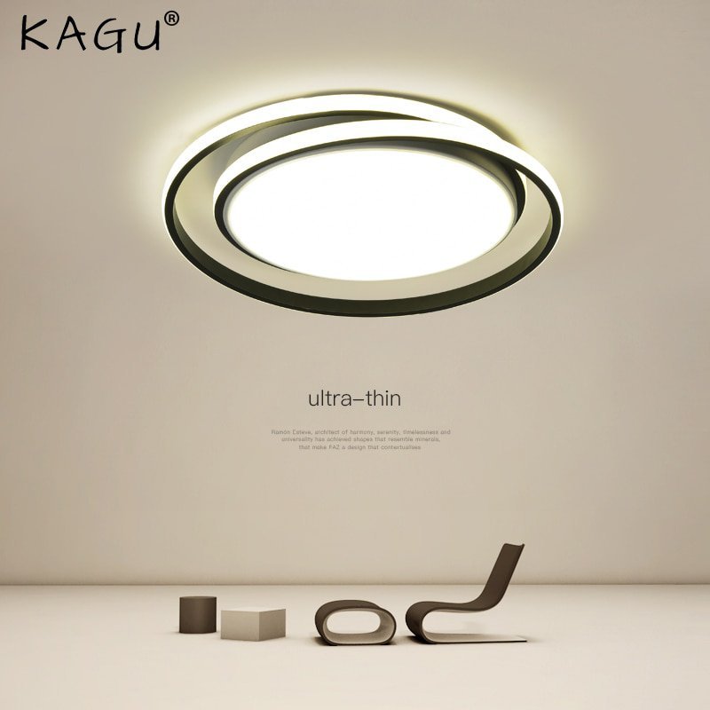 Plafon Kagu lustre moderno redondo de led, para sala de estar, quarto, cozinha, estudo, sala, teto p - 5