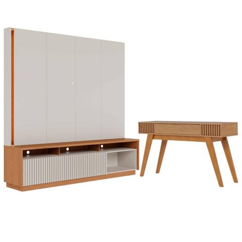 Conjunto Aparador Sala e Home Iris Off White Matte Freijo