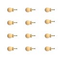 Ver imagem 1 de Kit 12 Puxadores de Madeira Redondos P/ Móveis Gavetas Armários Modelo Bola