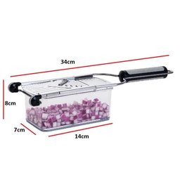 FATIADOR CORTADOR MULTIFUNCIONAL EM INOX RALADOR COM POTE 9 PEÇAS VEGETAIS ALHO CEBOLA QUEIJO - 7