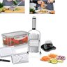FATIADOR CORTADOR MULTIFUNCIONAL EM INOX RALADOR COM POTE 9 PEÇAS VEGETAIS ALHO CEBOLA QUEIJO - 1