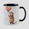 Caneca Branca com Interna Preta Y5 Capivara Apaixonada Balão 5 - 1
