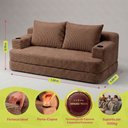 Ver imagem 3 de Sofá Cama Nami 1,50m Xpand Tech Tecido Velourê Marrom Cama Inbox