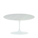 Ver imagem 1 de Mesa de Jantar Saarinen Tulipa - Oval - 160x90 cm - Marmore Espirito Santo Base Branca