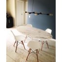 Ver imagem 2 de Mesa de Jantar Saarinen Tulipa - Oval - 160x90 cm - Marmore Espirito Santo Base Branca
