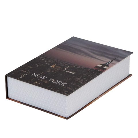 Livro Cofre Camuflado Decoração 2 Chaves Metal New York 24cm