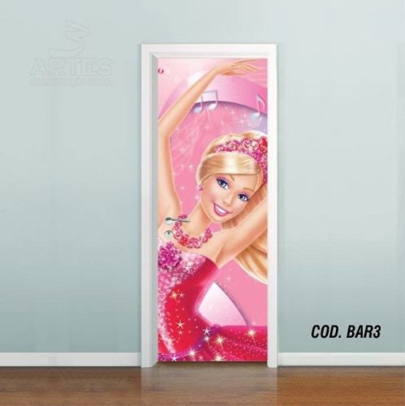 Adesivo De Porta Barbie Sapatilhas Magica #03 - 0,60x2,10m - 1