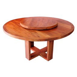Conjunto Mesa de Jantar Redonda 1,6 M 6 Cadeiras Mineira em Madeira de Demolição Natural - 2