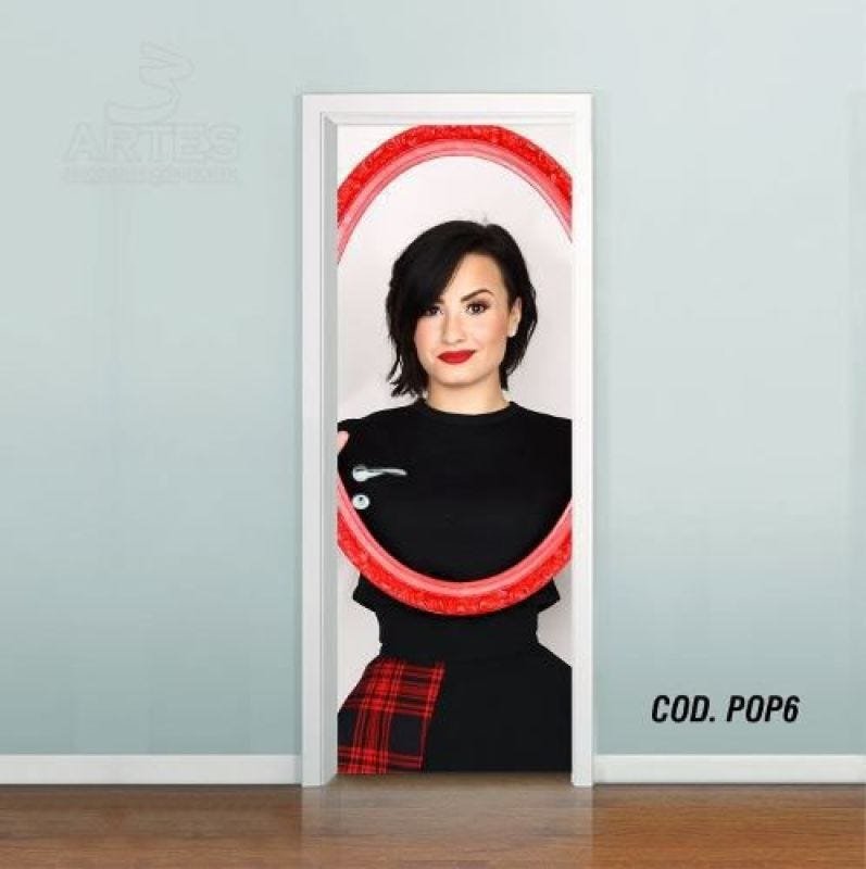 Adesivo De Porta Demi Lovato #06 - 0,60x2,10m - 1