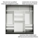 Ver imagem 5 de Guarda-Roupa Casal Madesa Reno 3 Portas de Correr com Espelho Preto Cor:Preto
