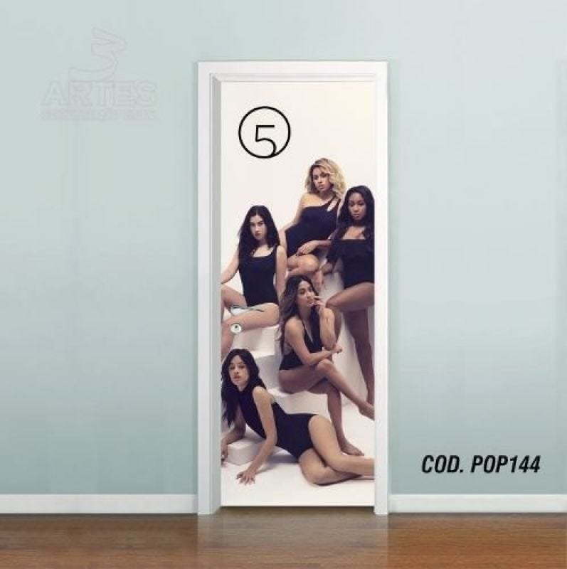 Adesivo De Porta Fifth Harmony #03 - 0,60x2,10m - 1