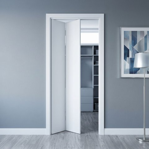 Porta Camarão Lisa Branca 100x210cm + Kit Ferragem Completo