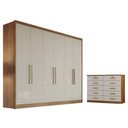 Ver imagem 1 de Guarda Roupa Casal New Messina e Gaveteiro Milão com Chave Cumaru 25 Fendi - Novo Horizonte