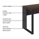 Ver imagem 4 de Escrivaninha Home Office 150 cm Design Corporativo Pés Metal F5 Office Cor:Málaga com Preto