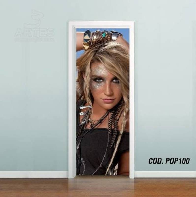 Adesivo De Porta Kesha Rose #01 - 0,60x2,10m - 1