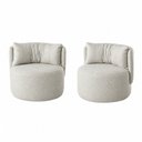 Ver imagem 2 de Kit 2 Poltronas Giratórias com Retorno Estofadas Design Orgânico Lizzy Espresso Móveis