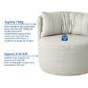 Ver imagem 4 de Kit 2 Poltronas Giratórias com Retorno Estofadas Design Orgânico Lizzy Espresso Móveis