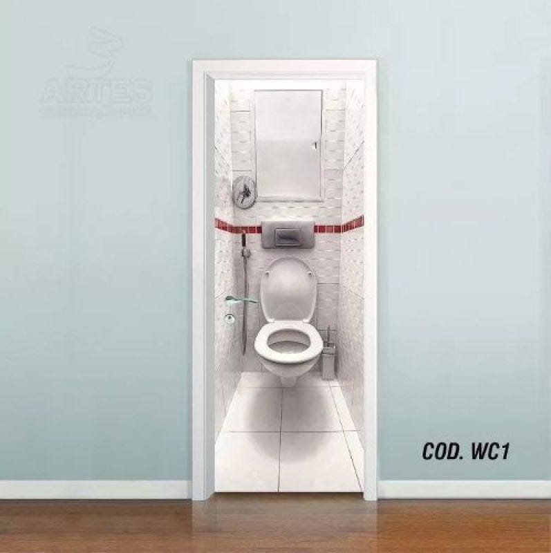 Adesivo De Porta Banheiro Toilet 3D - 70x210 - 1