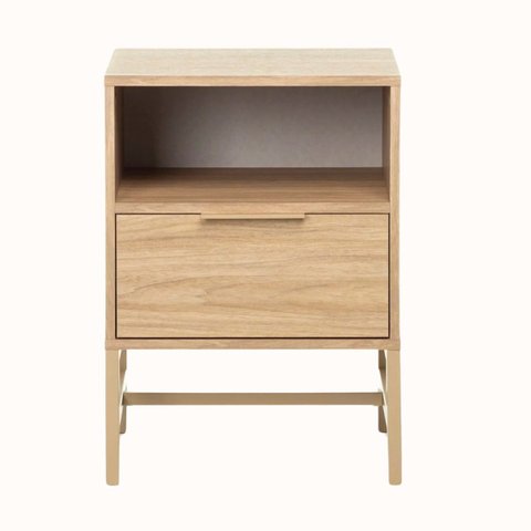 Mesa de Cabeceira Square 1 Gaveta 1 Nicho 60 Cm X 43 Cm X 40 Cm Tauari