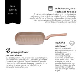 Jogo de Panelas Alumínio Ceramico Antiaderente Mimo Style Sartin Cook Champanhe Conjunto 07 Peças - 9