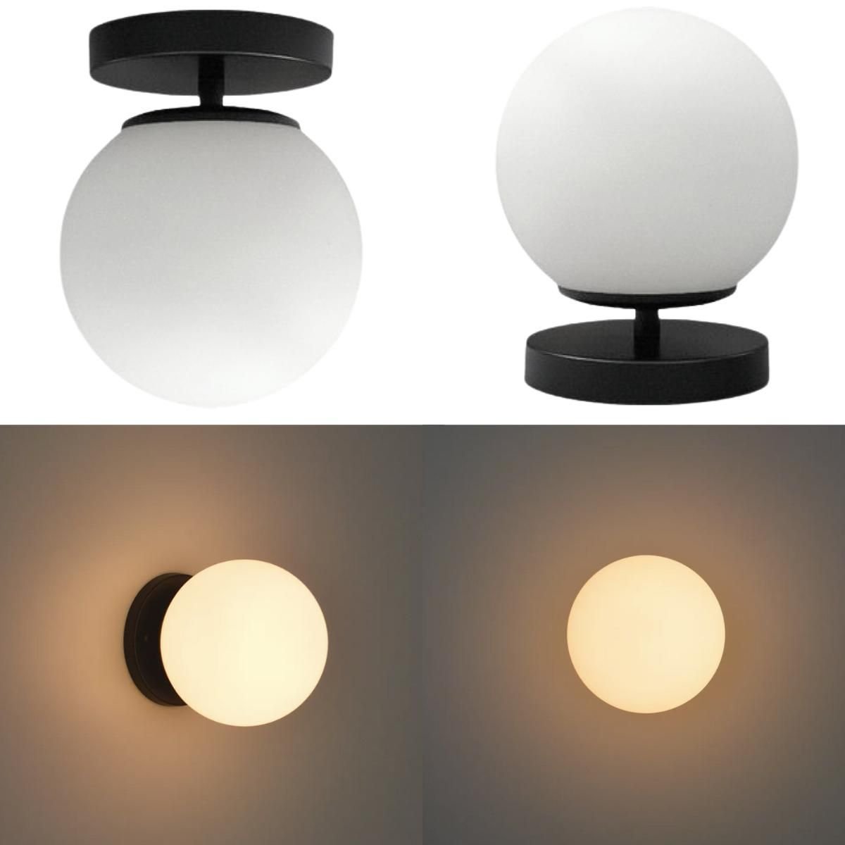 Ver imagem 2 de Luminária 13cm Globo Vidro Jabuticaba Arandela Parede Teto Gimpo Gm13:preto