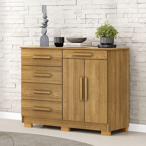 Cômoda Quarto 122cm com 2 Portas Sapateira Vitória V01 - D'Rossi Cor Nature