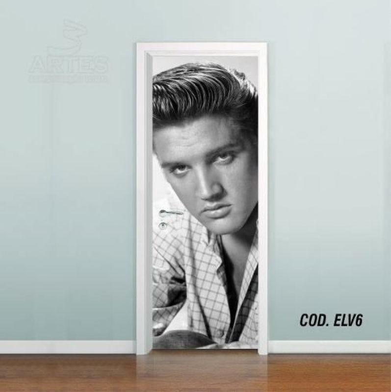 Adesivo De Porta Elvis Presley - Rei Rock #06 - 0,70x2,10m - 1