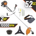Ver imagem 2 de Máquina de Cortar Grama Lateral Á Gasolina Tekna 52cc Rl520p Roçadeira com Faca e Carretel